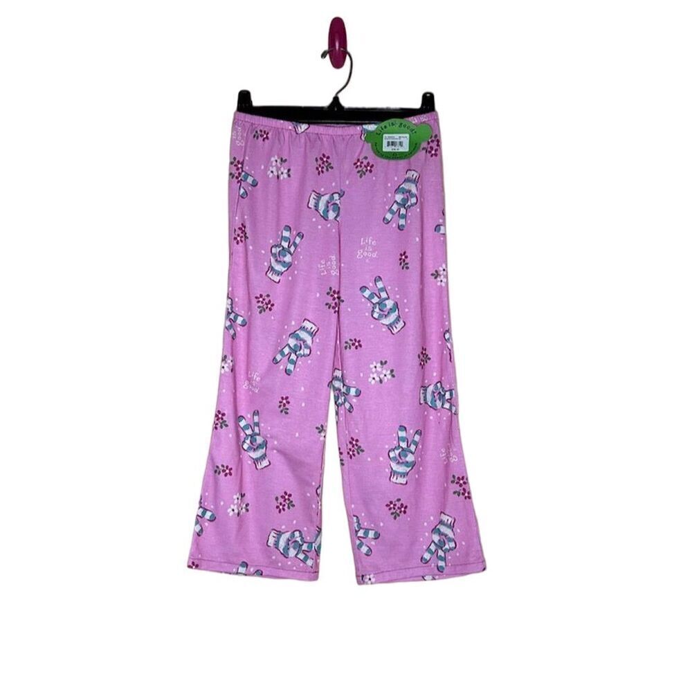 Life Is Good Girls' Pink Peace Glove Lounge Pants Size S